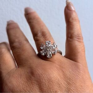 The blossom ring in 925 silver and lab created stones sz 9